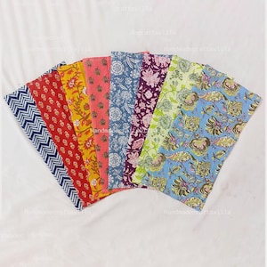 Hand Block Printed Cotton Napkins - Mixed Set of 20 - Eco Friendly