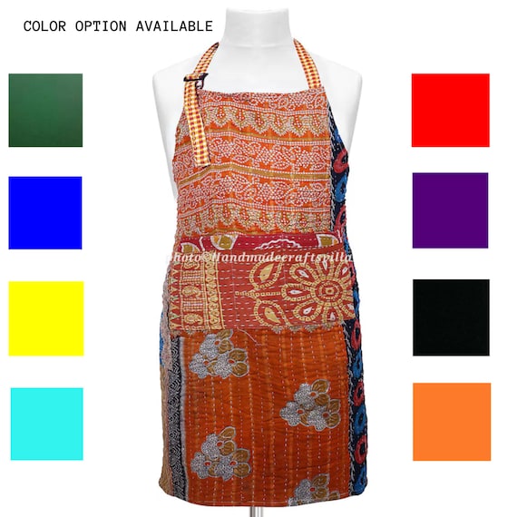 エプロン Kantha Quilt Apron Vintage kantha handmade recycled