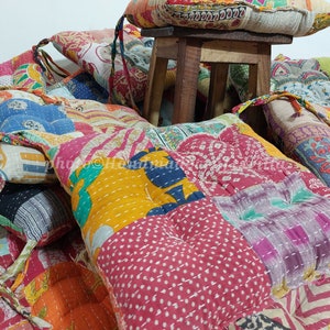 Kantha handmade Soft chair seat pad dining bed room garden kitchen mat cushion Seat Pad Rocking Chair Pad Garden Bench Cushion Pad image 3