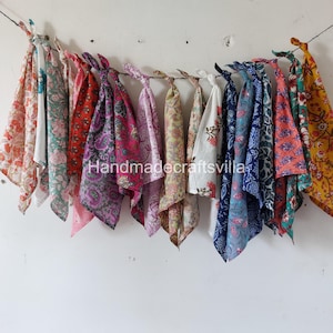 Block Printed Cotton Table Napkin: Boho Floral Dinner Napkins