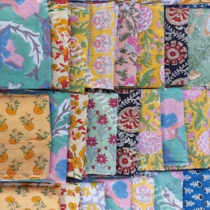 Wholesale Cotton Napkins 20 Pcs: Hand-Printed Floral Cloth, Reusable