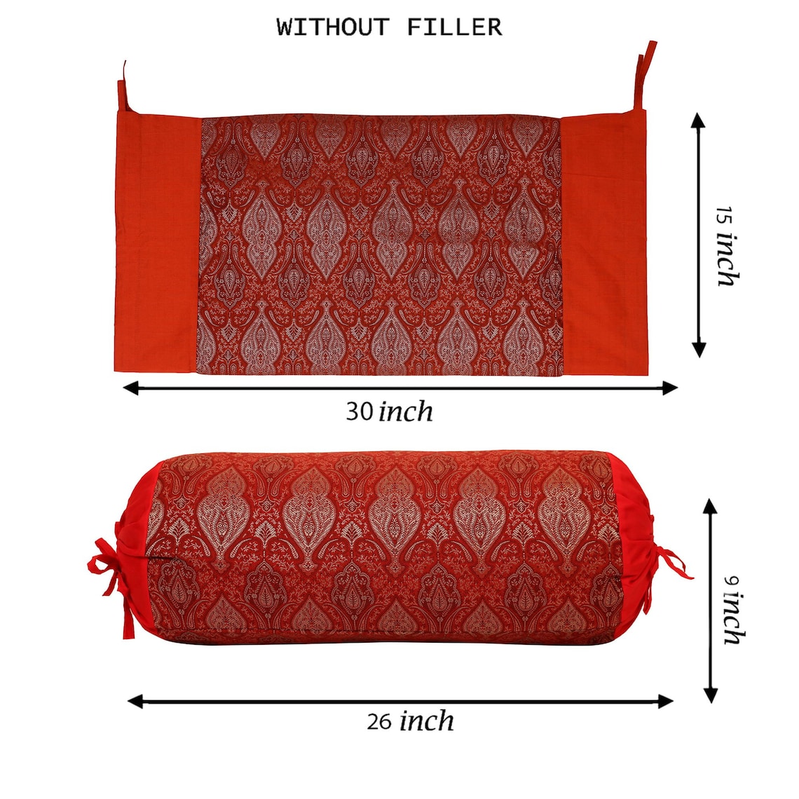 2 Pcs Indian Bolster Cover Masand Pillow Bedding Cylinder Neck Etsy
