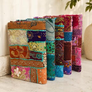 Handmade Kantha Fabric Journal Vintage Boho Notebook Patchwork Travel Writing Gift Her Diary Cotton