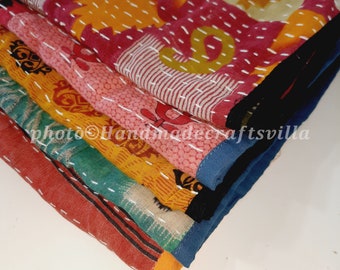 Mixed Assorted 5 Pcs Vintage Kantha towel,Handmade Colorful towel,Tea towel,Patchwork towel Kitchen towel, Soft towel, Cotton towel,