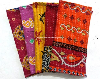 Mixed Assorted 5 Pcs Vintage Kantha Hanging loop towel,Handmade Colorful towel,Tea towel,Soft towel, Cotton towel