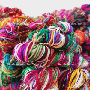 Multicolor Recycled Sari Silk Yarn - 30 Meter Lot