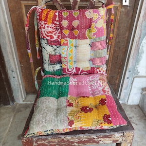 Chair pad - 16x18 Inch Kantha handmade Soft chair seat pad dining bed room,kitchen mat cushion Seat Pad Rocking Chair Cushion Pad 4 Piece