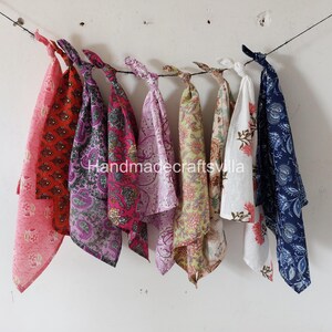 Floral Block Printed Cotton Napkins: Boho Dinner Party Decor