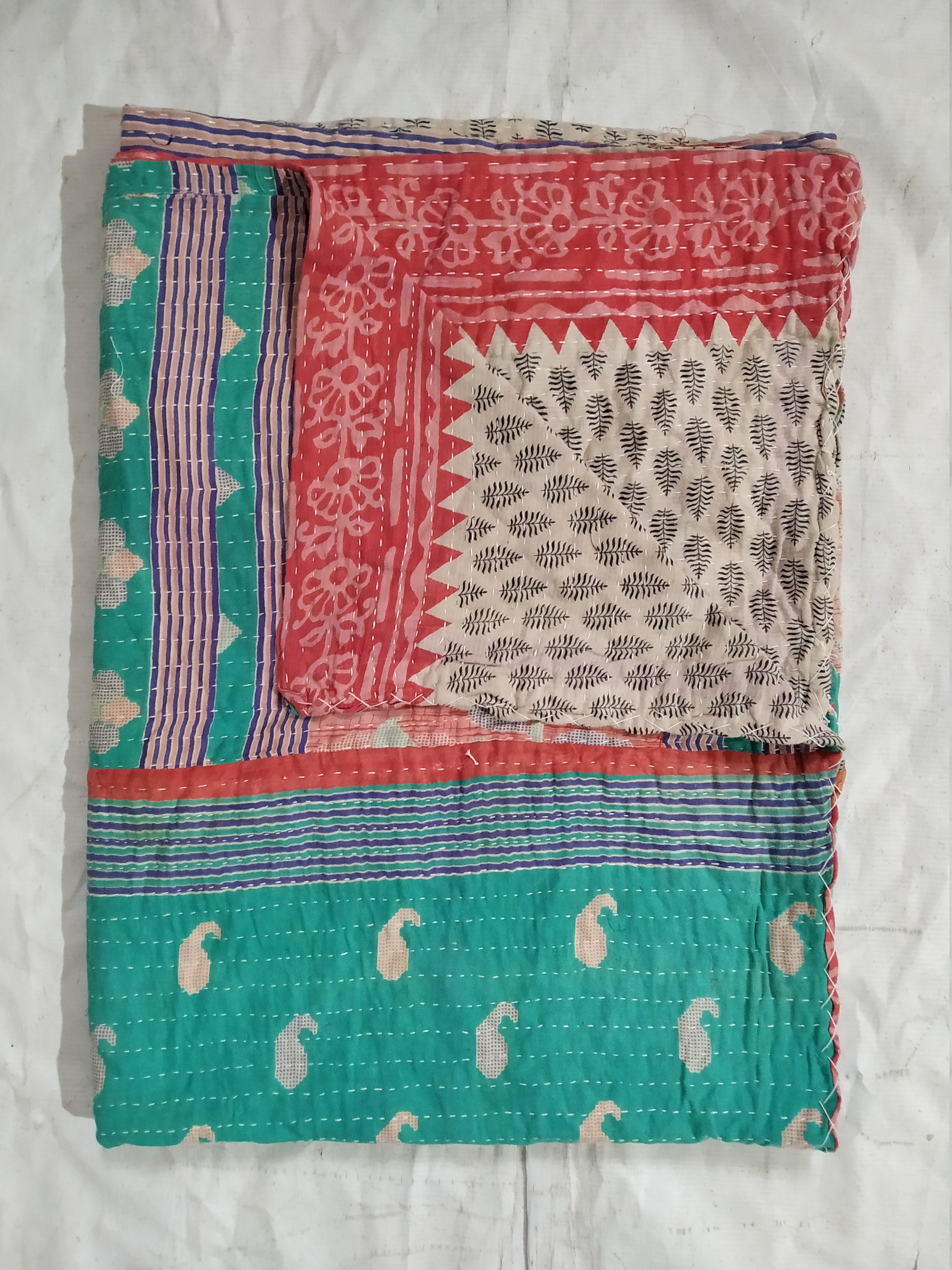 Wholesale Lot Indian Sari Quilt Kantha Throw Blanket Antique Etsy