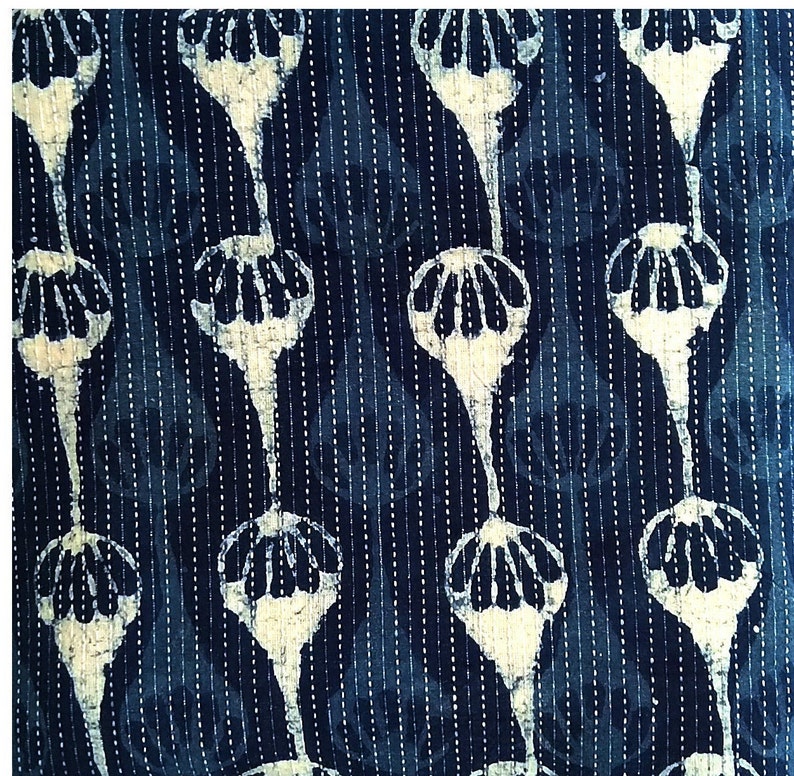 Indigo Hand Block Printed 100/% Cotton Fabric Fabric Blue and White Tie Dyed Indigo Cotton Fabric By The Yard With Spoonflower,
