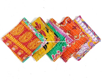 Mixed Assorted 5 Pcs Vintage Kantha towel,Handmade Colorful towel,Tea towel,Patchwork towel Kitchen towel, Soft towel, Cotton towel,