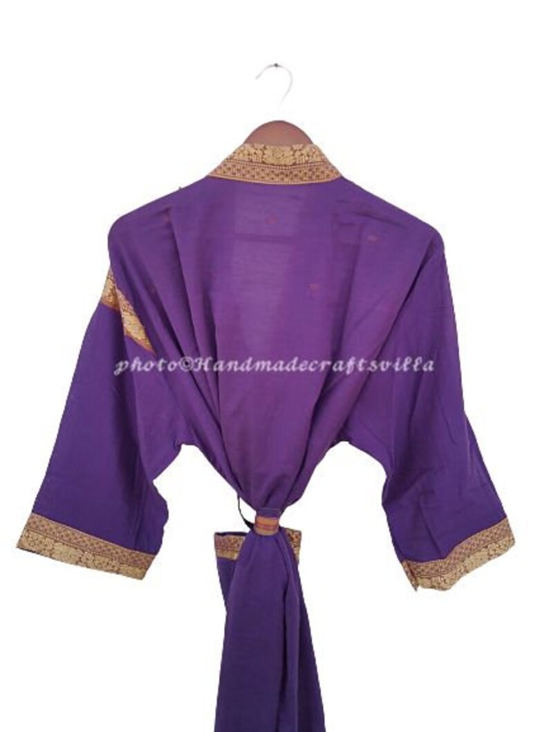 Kimono Robes mixed silk and cotton robe Beach Cover robes kimono Women Dressing,Gown Long kimono Sleepwear Beach Bathrobe
