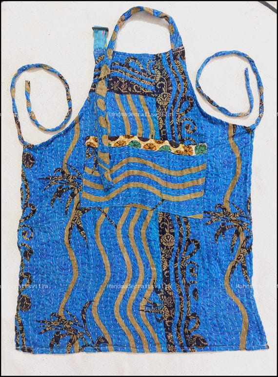 エプロン Kantha Quilt Apron Apron- Mixed Assorted Vintage Kantha Handmade Cotton Quilted
