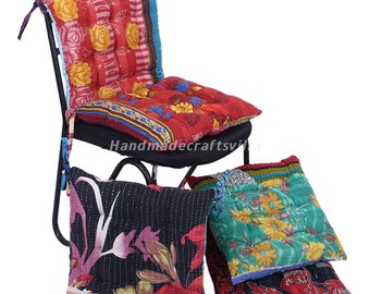 Kantha handmade Soft chair seat pad dining bed room garden kitchen mat cushion Seat Pad, 15x 15 inch (38x38 cm)