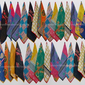 Vintage Kantha towel Set of 5 Pcs ,Handmade Colorful hanging loop towel,Tea towel,Patchwork towel Kitchen towel, Soft towel, Cotton towel,