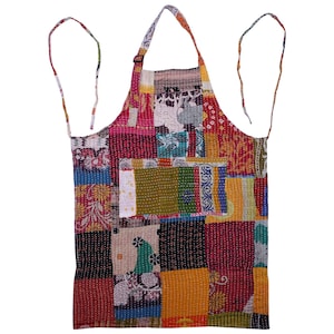 Boho Kantha Handmade Cotton Patchwork Kitchen Apron