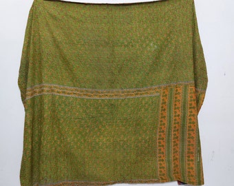 Vintage Kantha fine stitched Quilt,Kantha Bedspread , Vantage throw , vintage kantha quilt , kantha quilt,throw,old sari quilt