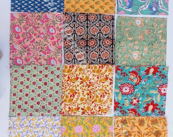 Hand Block Printed Cotton Napkins: Bohemian Table Decor