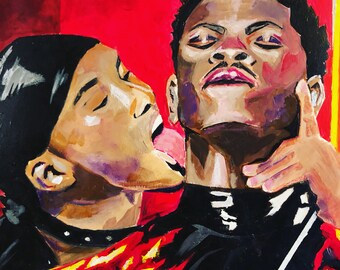 Lil Nas X SNL Painting – 18x24 Acrylic Pop Art in Black Frame
