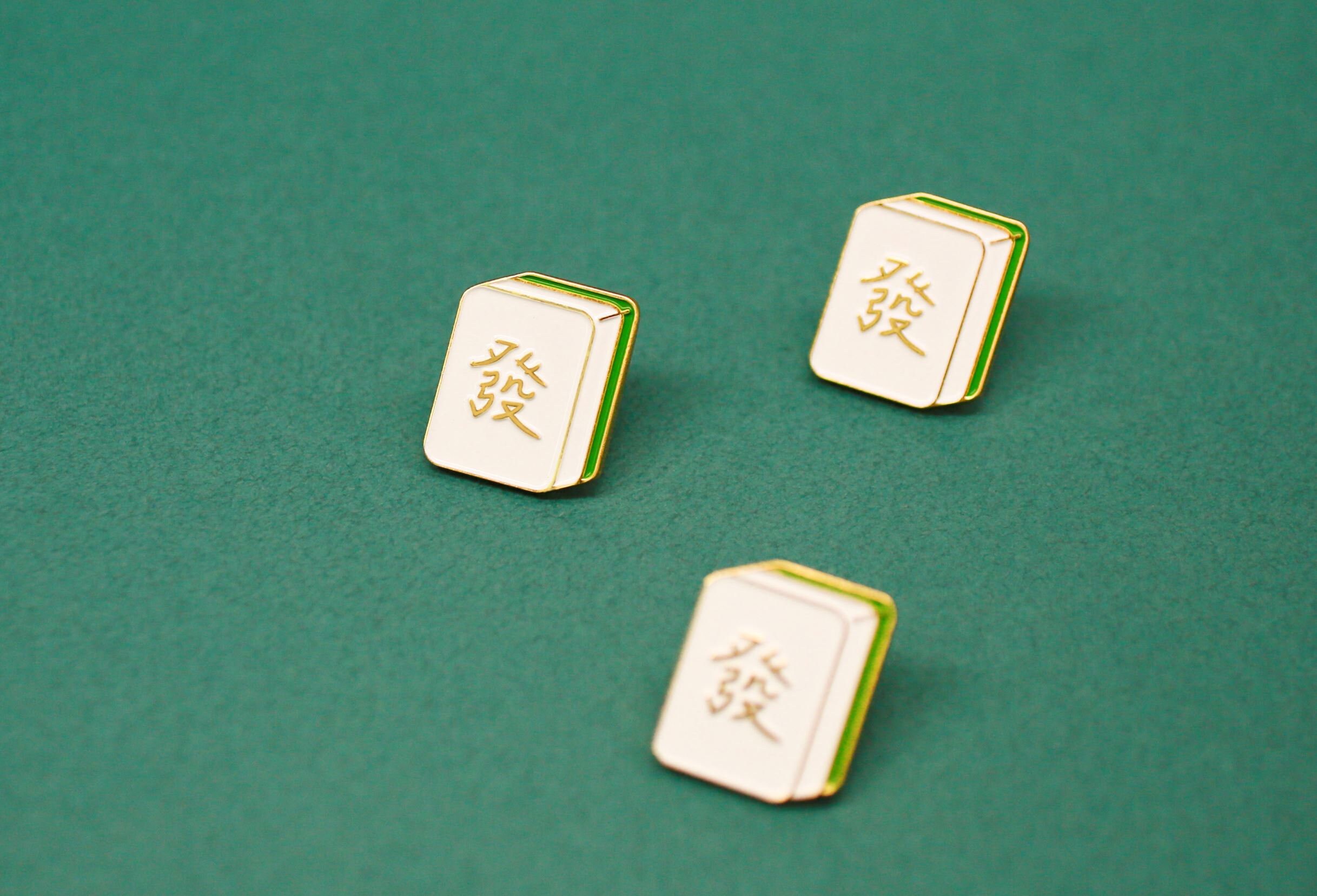 ?▪️Piper k ▪️Mahjong Tile Enamel & Gold Hair Clip - White, Green, Red Piper K Hair Clip - Etsy main image 2