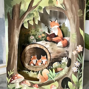 Woodland Tunnel Book , Printable DIY Paper Craft, kids activities, nursery room decor