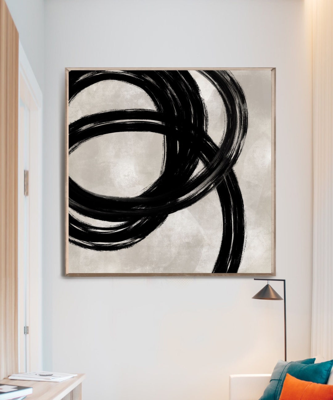 Black and White Printable Wall Art Abstract Painting - Etsy