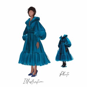 Fashion illustration ,custom fashion illustrator, bridal wedding illustrator, fashion sketch of bridal gown, personalized sketch from photo