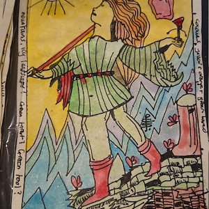 The Fool, original Tarot Kartenkunst Malerei, signiert Künstler, Aquarell und pen und ink