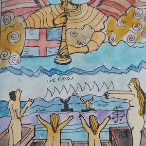 ZES originele tarotkaartkunst, schilderij, gesigneerde kunstenaar, aquarel en pen en inkt, SPECIALE BESTELLING