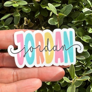 Custom Pastel Name Sticker: Personalized Laptop Decal