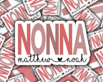 Personalized Mom Sticker for Mama with Kids Names, Custom Gift For New Mom, Grandma, or Aunt, Personalized Gift for Her