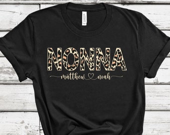 Custom Leopard Print Grandma Shirt: Personalized Nana, Mimi Gift