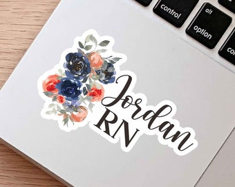 Custom Nurse Stickers, Personalized Gift for Nursing School Graduation, Custom Name Sticker