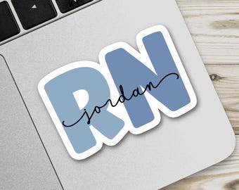 Personalized Nurse Stickers, Personalized Gift for Nursing School Graduation, Custom Name Sticker