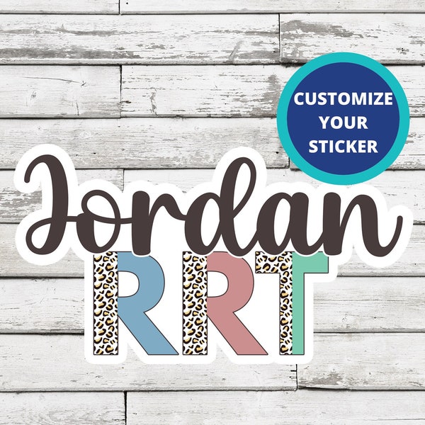 Personalized Respiratory Therapy Sticker | Customized Leopard Print Sticker for RT | CRT | RRT