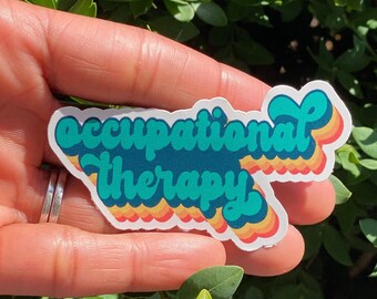 Retro Occupational Therapy Sticker: Vintage Style Word Art