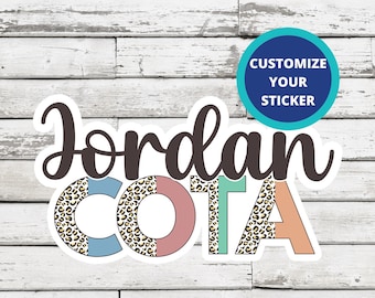 Personalized COTA Sticker for Occupational Therapist | Customized Occupational Therapy Assistant Laptop Sticker for OT