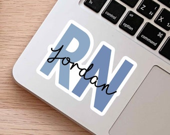 Personalized Nurse Stickers, Personalized Gift for Nursing School Graduation, Custom Name Sticker