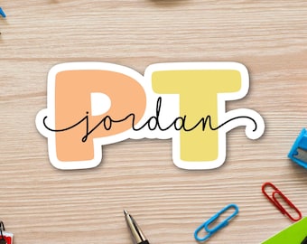 Pegatina personalizada de fisioterapia, pegatina de DPT, pegatina personalizada para portátil de fisioterapeuta, pegatina personalizada de fisioterapia