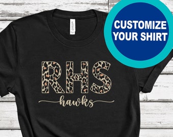 Custom Leopard Print School Spirit Shirt: Personalized Teacher Team Tee