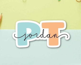 Pegatina personalizada de fisioterapia, pegatina de DPT, pegatina personalizada para portátil de fisioterapeuta, pegatina personalizada de fisioterapia