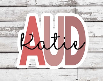 Pegatina de audiología personalizada: regalo personalizado para graduados de AUD
