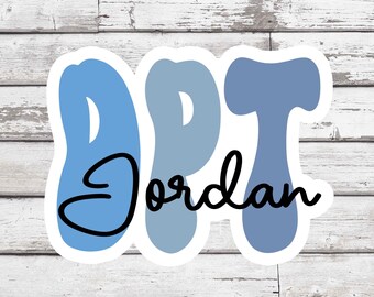 Pegatina personalizada de fisioterapia, DPT, PT, PTA, pegatina personalizada de fisioterapeuta para portátil, pegatina personalizada