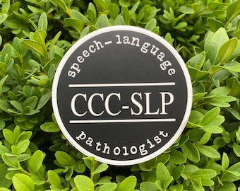 Pegatina CCC-SLP: Regalo para logopedas (7,6 x 7,6 cm)