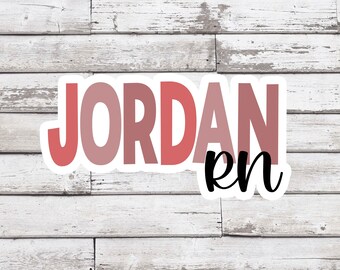 Pegatinas de enfermera personalizadas, regalo personalizado para graduación de enfermería, pegatina con nombre personalizado
