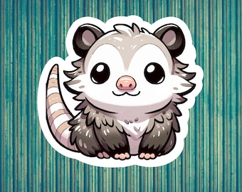 Cute Kawaii Opossum Sticker, Possum Pet Lover Gift, Opossum Art Wildlife Sticker