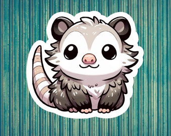 Cute Kawaii Opossum Sticker, Possum Pet Lover Gift, Opossum Art Wildlife Sticker