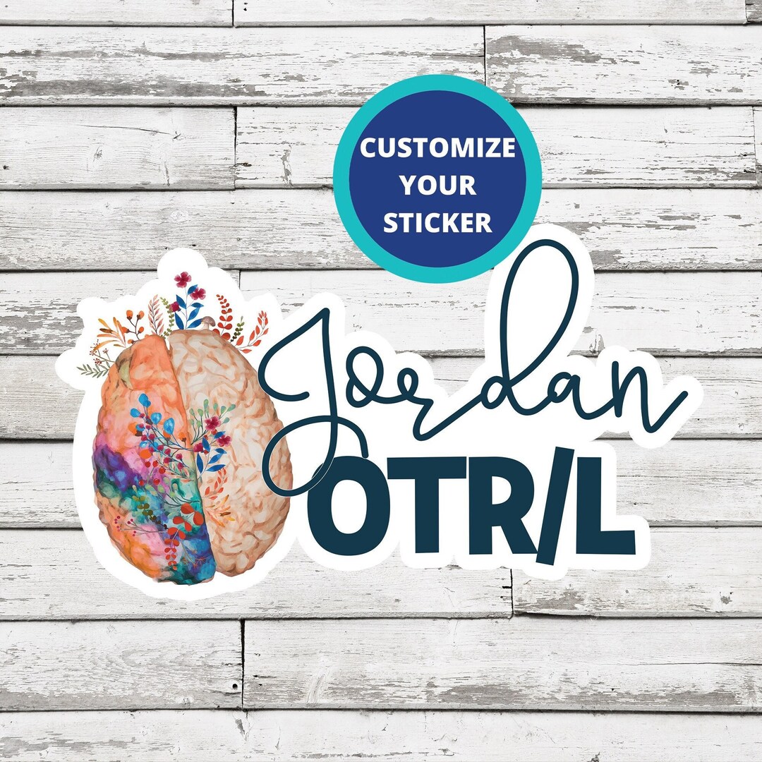Personalized OT Brain Sticker, Custom Name and Credentials ...