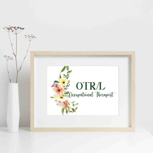 Occupational Therapy Printable for Therapy Office Decor, Floral OT Wall ...