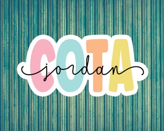 Personalized COTA Sticker: Custom Occupational Therapy Gift